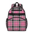 thumbnail image 1 of Pink and Black Checkered Pattern Backpack for School, Cute School Bag with Adjustable Shoulder Straps and Padded Back, 15.25"x11.5"x5.25", 1 of 5