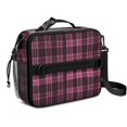 thumbnail image 1 of Pink and Black Checkered Pattern Insulated Lunch Bag with Shoulder Strap and Bottle Holder,Bento School Lunch Bag Box,11x9.5x3.5 Inches, 1 of 5