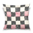 thumbnail image 1 of Pink and Black Checkered Pattern Throw Pillow Covers Couch Pillowcases Decor for Bed Sofa 16" x 16", 1 of 7