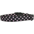 thumbnail image 1 of Pink and Black Dotty Hearts Nylon Dog Collars Medium, 1 of 1