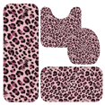 thumbnail image 1 of Pink and Black Leopard Print Bathroom Rug Set 4 Piece,Includes Contour,Lid Cover,Bath Mat,Non-Slip Extra Soft Absorbent Washable, 1 of 5