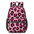 thumbnail image 1 of Pink and Black Leopard Print Pattern 17" School Backpacks for Teens,Waterproof Oxford Fabric,S-Shape Padded Straps for School,Travel,Hiking,Camping, 1 of 6