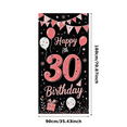 thumbnail image 1 of Pink and Black Themed 30th Birthday Banner with Balloons Party Decorations Backdrop Happy Birthday Party Supplies Photography Props Party Decors, 1 of 7