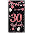 thumbnail image 1 of Pink and Black Themed 30th Birthday Banner with Balloons Party Decorations Backdrop Happy Birthday Party Supplies Photography Props Party Decors, 1 of 7
