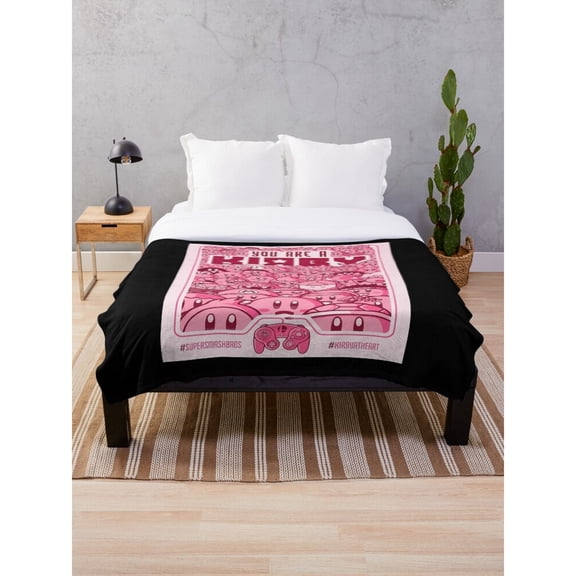 Pink and Black Video Game Console and Controller Fleece Blanket, Polyester Fleece Fabric, 280 GSM, Gamer Style