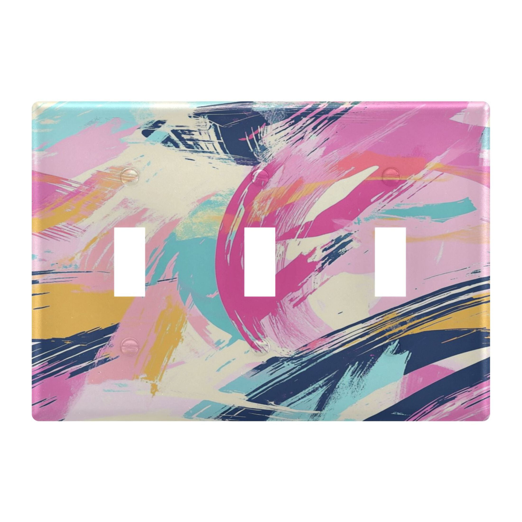 Pink and Blue Abstract Decorative Light Switch Plates Switch Cover ...