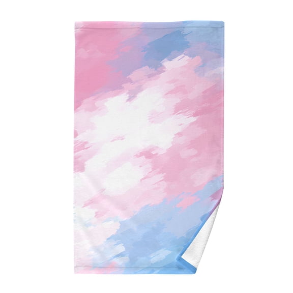Pink and Blue Abstract Painting Bath Towel 100% Cotton Soft Thick High Absorbency Hand Face Towel Single Pack 16x28in
