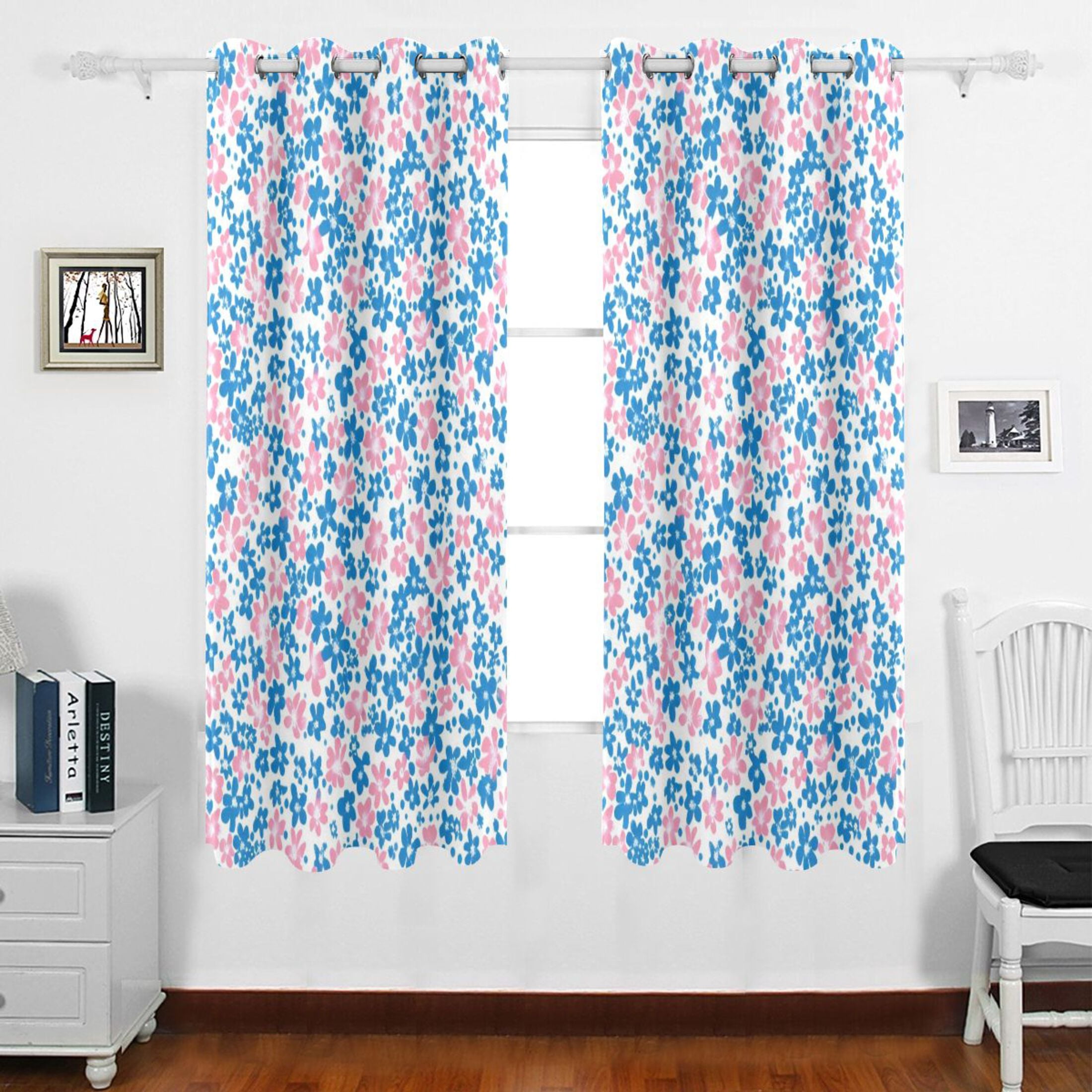 Pink And Blue Curtains
