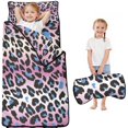 thumbnail image 1 of Pink and Blue Of Leopard Print Toddler Nap Mats for Kids Preschool,Sleeping Mat Bag or Kids,Toddler Sleeping Bag,Toddler Nap Mat or Daycare, 1 of 6