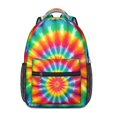 thumbnail image 1 of Pink and Blue Tie Dye Pattern Backpack for School, Cute School Bag with Adjustable Shoulder Straps and Padded Back, 15.3"x11"x6.7", 1 of 5