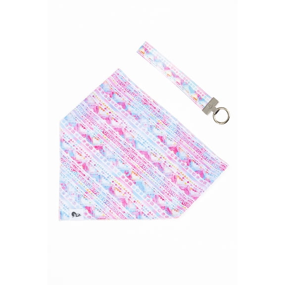 Pink and Blue Tribal Dog Bandana & Matching Keychain