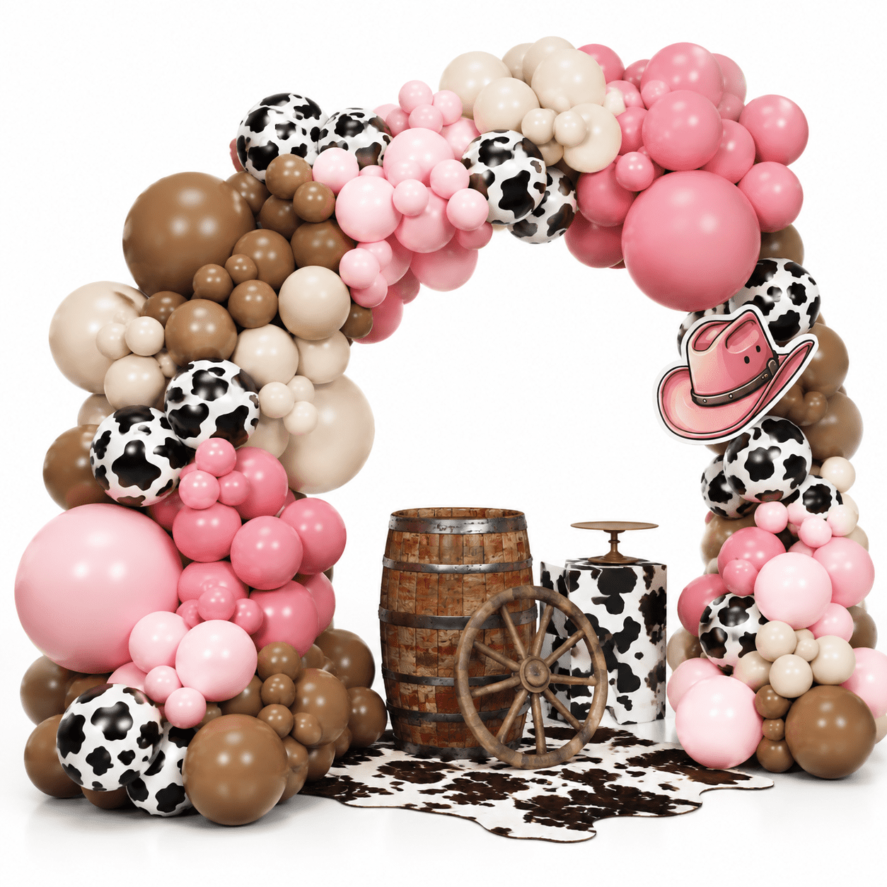 Pink and Brown Cowgirl Balloon Arch Garland Kit for First Rodeo Western ...