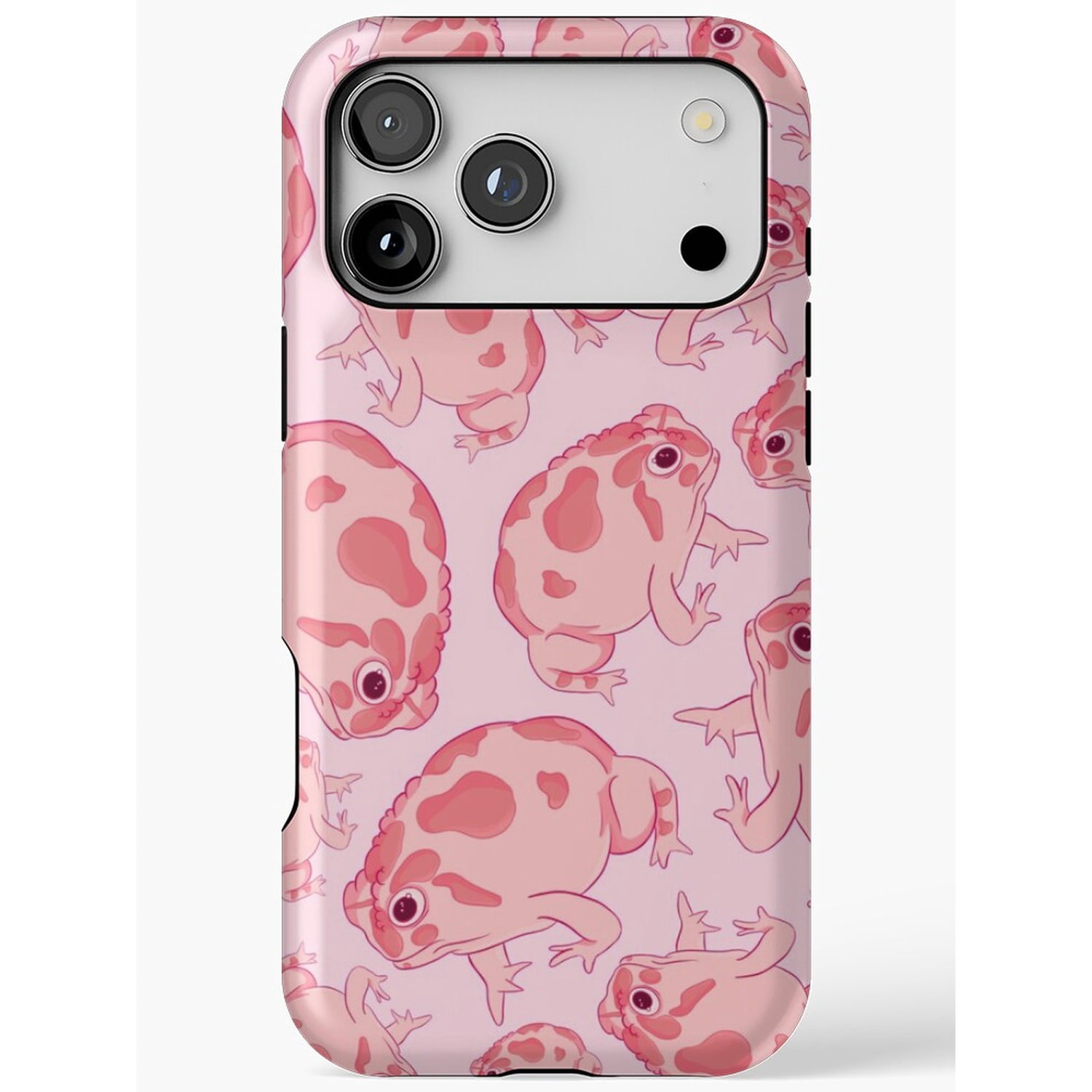 Pink and Coral Frog Pattern Tough Case for Apple iPhone, Dual-Layer ...