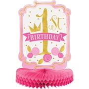 Unique Pink and Gold Girls First Birthday Centerpiece Decoration 14"
