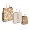 thumbnail image 1 of Pink and Gold Hearts Kraft Gift Bags Mixed Size Set, 1 of 8