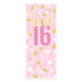 thumbnail image 1 of Pink and Gold Sweet 16 Door Covers, 6' x 30", Pack of 3, 1 of 5