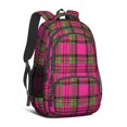 thumbnail image 1 of Pink and Green Checkered Pattern Backpack for School, Cute School Bag with Adjustable Shoulder Straps and Padded Back, 16.9"x12.6"x5.9", 1 of 4