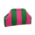 thumbnail image 1 of Pink and Green Striped Knit Makeup Organizer Pouch with Large Capacity, Portable Cosmetic Bag for Travel, 1 of 6