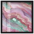 thumbnail image 1 of Pink and Mint Crystal II Shadowbox Print Colorful Abstracts by Art Remedy, Black Frame, 40 x 40, 1 of 7