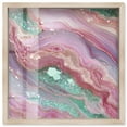 thumbnail image 1 of Pink and Mint Crystal II Shadowbox Print Colorful Abstracts by Art Remedy, Blonde Frame, 20 x 20, 1 of 7