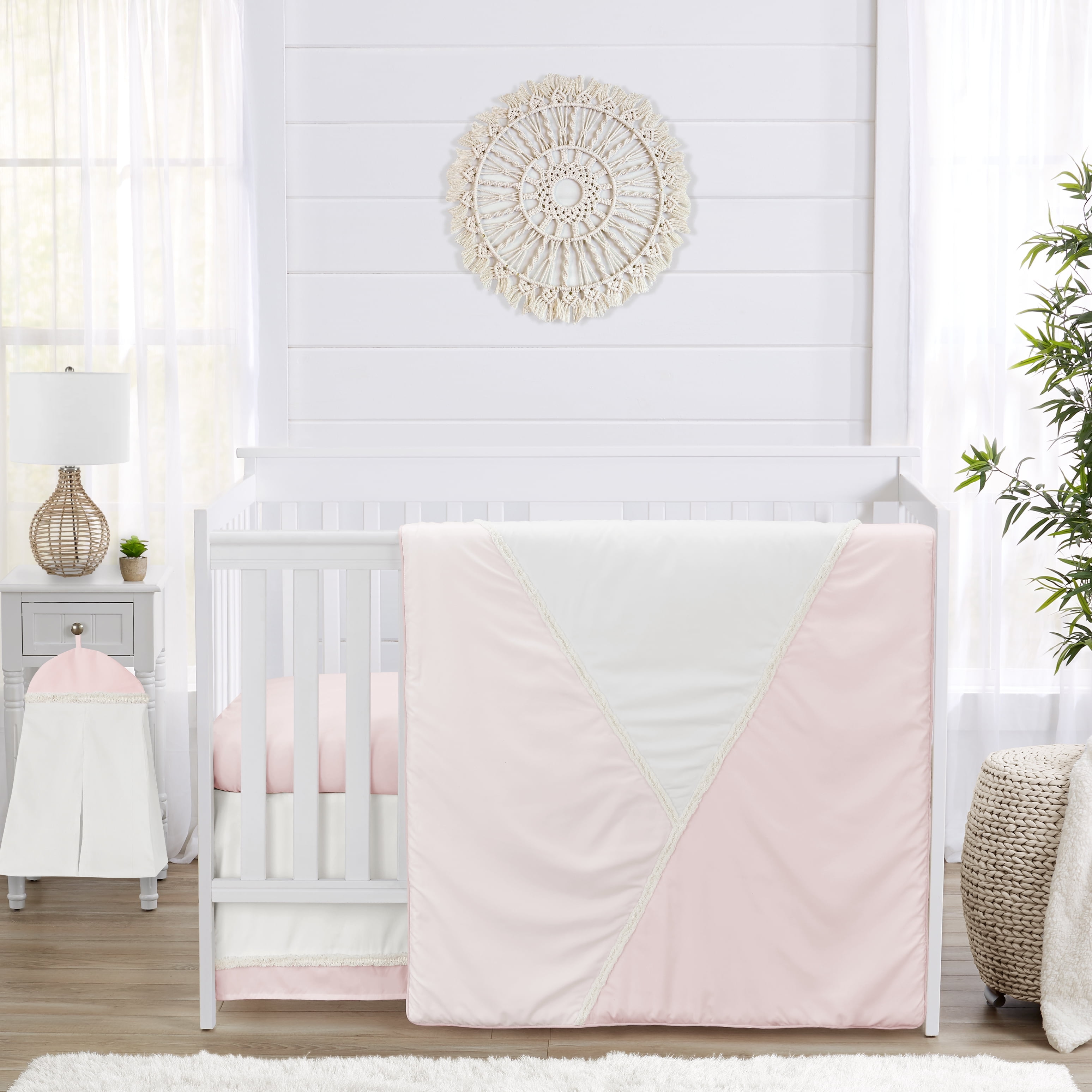 Sweet Jojo Designs 4pc Pink & Off White Boho Chic Brushed Microfiber