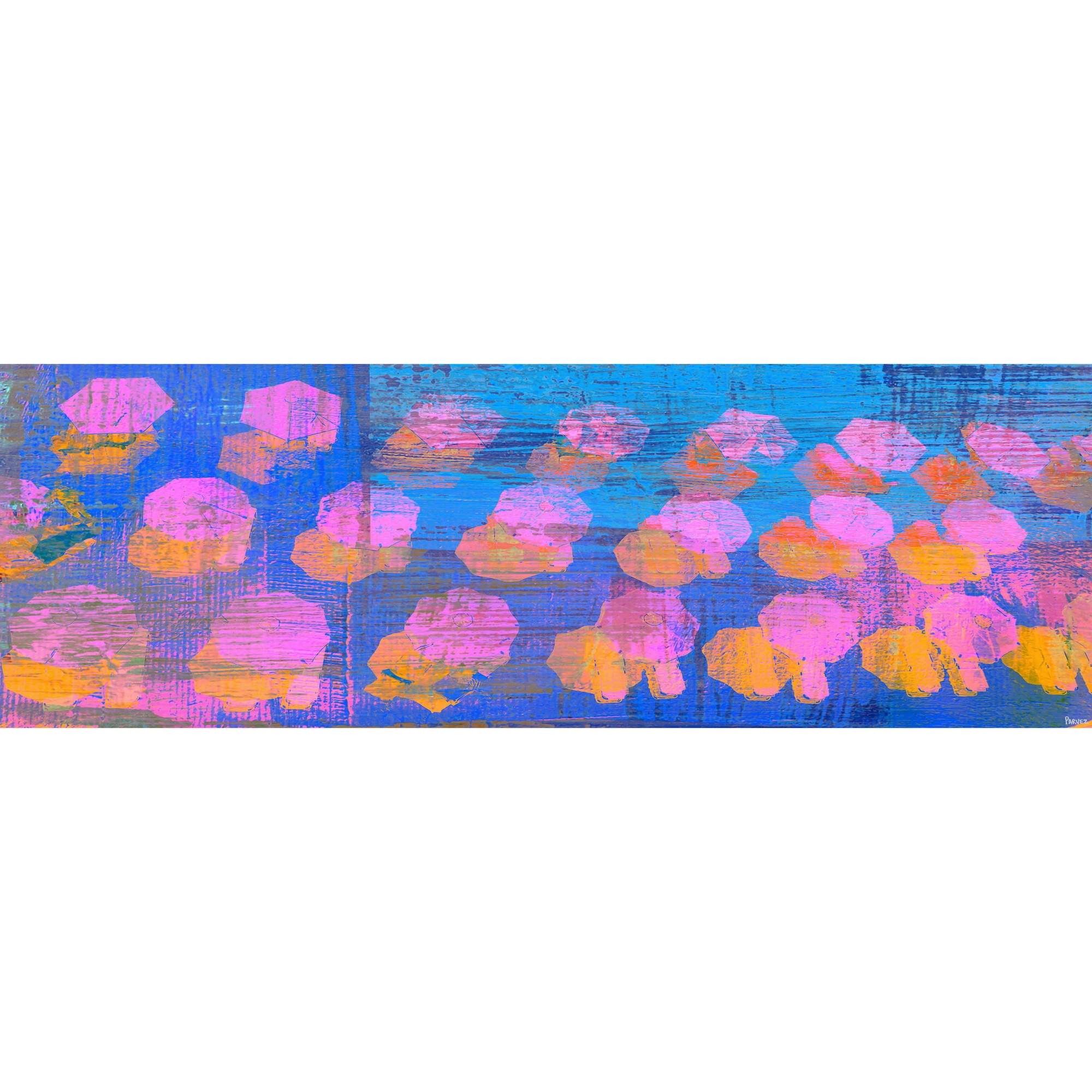 "Pink and Orange" Painting Print on Wrapped Canvas