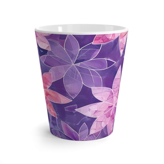 Pink and Purple Floral Coffee Latte Mug