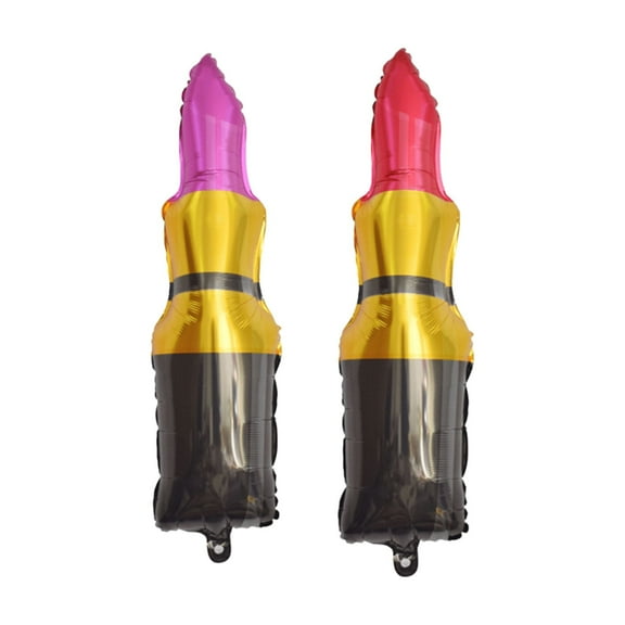 Pink and Red Lipstick Foil Balloon Set for Makeup-Themed Birthday Party or Beauty Event Decorations