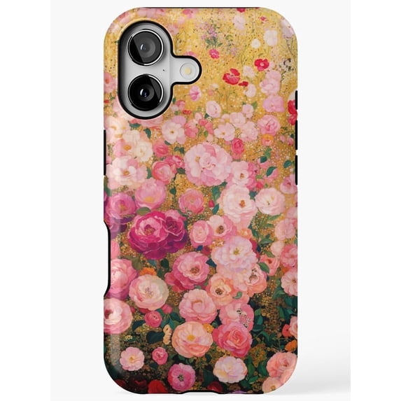 Pink and Red Rose Garden Floral Tough Case for Apple iPhone, Dual-Layer ...