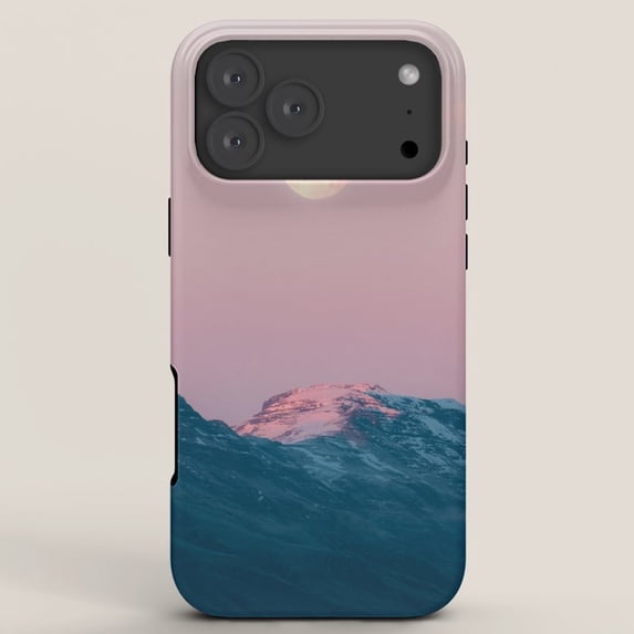 Pink and Teal Mountain Sunset Tough Phone Case for Apple iPhone Series ...