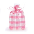 thumbnail image 1 of Pink and White Checkered Gingham Cello Bags - 7in. x 3in. x 2in. - 20 Pack, 1 of 1