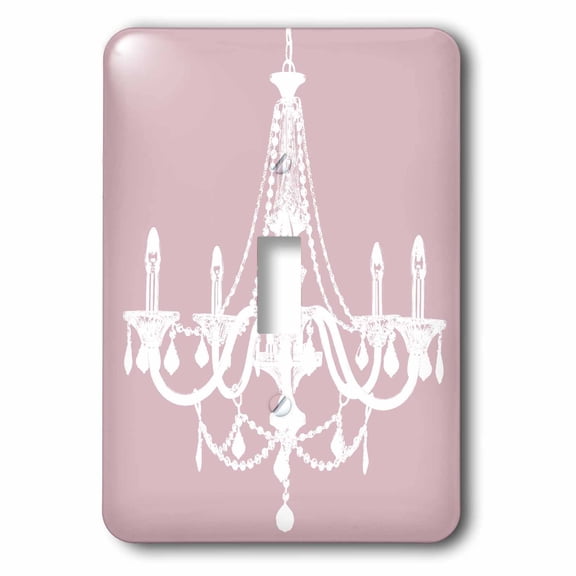 3dRose, Pink and White Chic Chandelier, single toggle switch