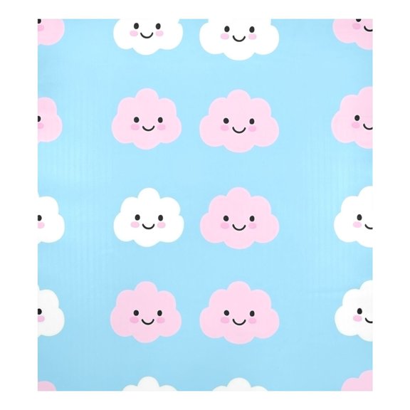 Pink and White Clouds Magnetic Dishwasher Decal 23''x26'' Easy to Clean Single Sided Print