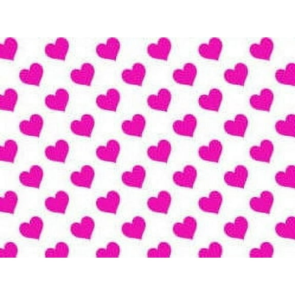 Pink and White Heart Edible Cake & Cupcake Image Decoration Frosting Sheet