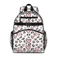 thumbnail image 1 of Pink and White Leopard Print Pattern Cute School Backpack Bag for School with Padded Back and Adjustable Shoulder Straps 15.25"x11.5"x5.25", 1 of 5