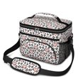 thumbnail image 1 of Pink and White Leopard Print Pattern Insulated Lunch Box for Women Men, Medium Leakproof Cooler Bag with Adjustable Strap, 10"x6.7"x8", 1 of 6