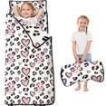 thumbnail image 1 of Pink and White Leopard Print Pattern Teens Toddler Nap Mat with Pillow, Sleeping Mat Bag for Preschool Daycare 60"x20", 1 of 6