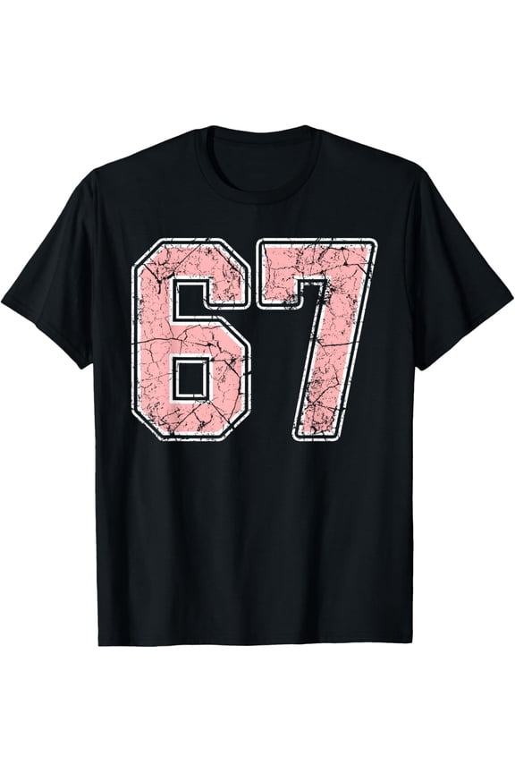Pink and White Number 67 Jersey Player Uniform #67 Fan T-Shirt