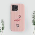 Pink and White Striped Flamingo with Sunglasses and Boots Tough iPhone ...
