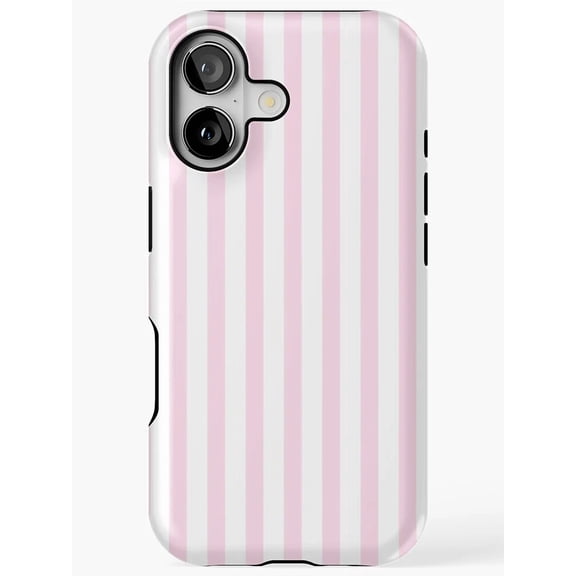 Pink and White Vertical Stripes Simple Minimalist Pattern Case for iPhone 11 12 13 14 15 16 17 Pro Max