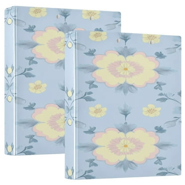 Pink and Yellow Flowers 3 Ring Hardcover Binders 1.5in Round Rings for Letter-Size Folder Paper Organizer Pockets for Office Student Recipe