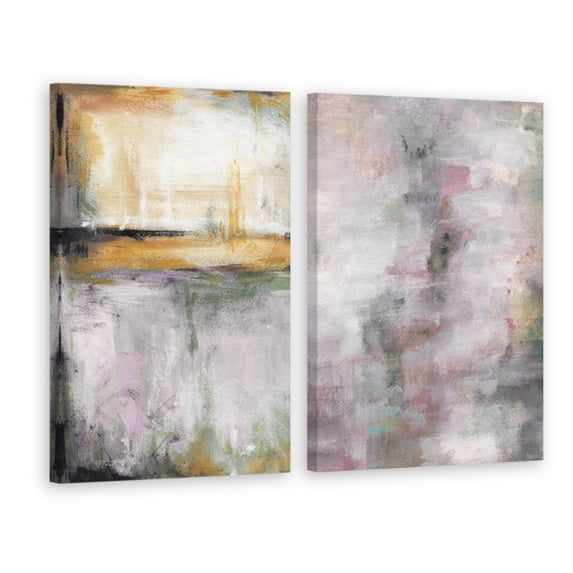 Pink and Yellow Smokes Diptych