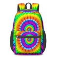thumbnail image 1 of Pink and Yellow Tie Dye Pattern 17" Waterproof Oxford School Backpacks for Teens, S-Shape Padded Straps, for School, Travel, Hiking, Camping, 1 of 5