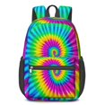 thumbnail image 1 of Pink and Yellow Tie Dye Pattern 17" Waterproof Oxford School Backpacks for Teens, S-Shape Padded Straps, for School, Travel, Hiking, Camping, 1 of 4
