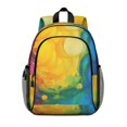 thumbnail image 1 of Pink and Yellow Tie Dye Pattern Backpack for School, Cute School Bag with Adjustable Shoulder Straps and Padded Back, 15"x11.42"x5.5", 1 of 5