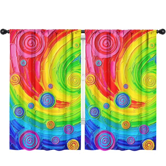 Pink and Yellow Tie Dye Pattern Insulated Teens Curtains Set Of 2, Bedroom Essentials, Toddler Room Decor 52x84in(132x213cm)