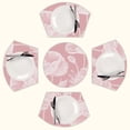 thumbnail image 1 of Pink background white poppies floral Round Table Placemats Set Of 5 Wedge Table Mats Washable Heat Resistant Place Mat For Dining Table Kitchen Farmhouse Restaurant, 1 of 6