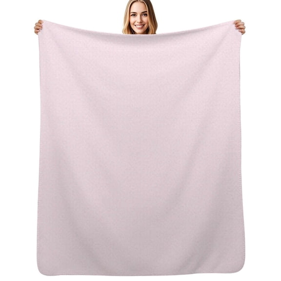 Pink background with white polka dots Flannel Blankets Soft Warm Throw Blanket Autumn Camping Bedroom Aesthetic Bedspread