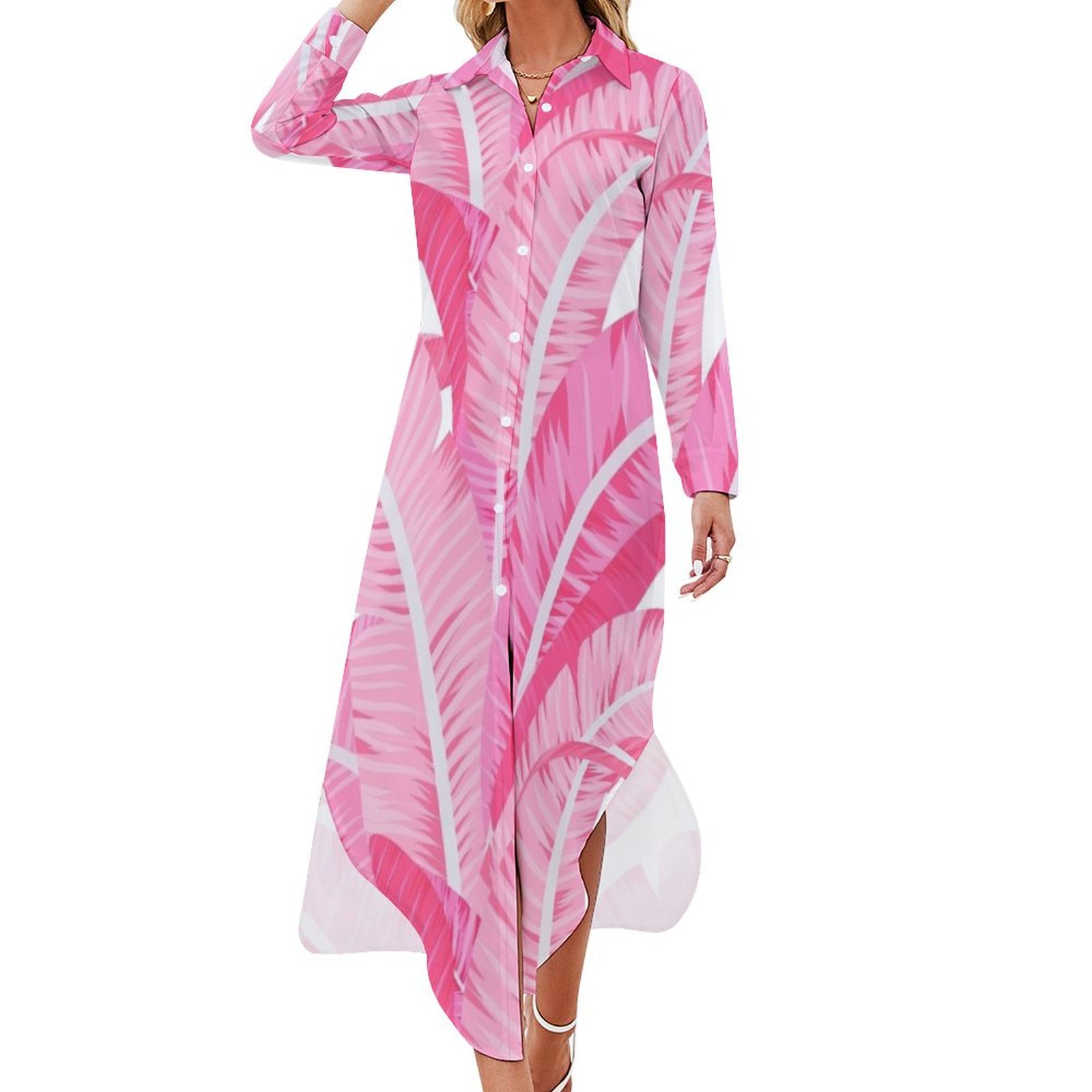 Plataz Women's Spring 2024 New Perspective Sexy Hottie Long-Sleeved Shirt Dress DJPT main image 0