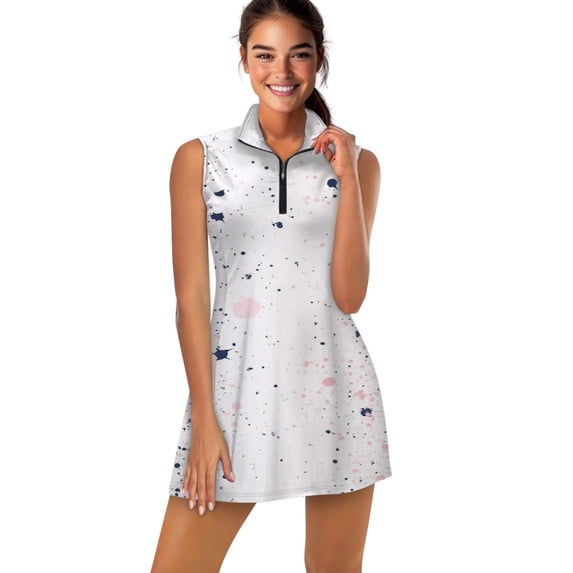 Pink blue splatter paint art Sports Dresses Women Tennis Dress Outdoor Badminton Golf Quick-Drying And Breathable Sports Dress